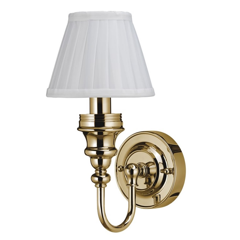 Burlington Ornate Light With Gold Base & White Pleated Shade